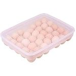 Taylor & Brown 34 Refrigerator Eggs Container with Lid, Portable Stackable Large Capacity Egg Holder - Protect and Keep Eggs Fresh Clear Plastic Decorative Crate (1)