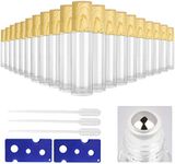 Tomorotec 20-Pack 10mL Ultra Thick Clear Glass Essential Oil Roller Bottles w/Wood Grain Plastic Caps Value Set 2 Openers & 3 Pipettes, Stainless Steel Rollerball Applicators