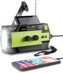 Emergency-Radio,Puiuisoul 4000mAh Weather Radios with Hand Crank & Solar Charging,3 Gear LED Flashlight,SOS Alarm, Portable Power Bank,AM/FM/NOAA,Motion Sensor Reading Lamp
