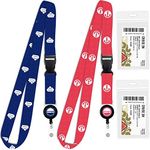 Cruise On Cruise Lanyard for Ship Cards - 2 Pack with ID Holder, Key Card Lanyard for Cruise Ship Cards Retractable Badge & Waterproof Cruise Card Holder - Cruise Essentials 2024 & 2025 [Blue & Red]