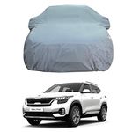 Oshotto/Recaro Dark Grey 100% Anti Reflective, dustproof and Water Proof Car Body Cover with Mirror Pockets Compatible with KIA Seltos