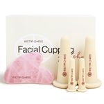 Rena Chris Facial Cupping Set & Gua Sha Facial Tool |Silicone Cupping Set & Rose Quartz Gua Sha Stone |Face Cupping Therapy Set for Natural Anti-Aging, Cellulite, Puffiness, Lip Plumping, Skin Care