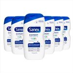 Sanex Expert Skin Health Body & Hair Kids Shower Gel 6 x 450ml, gently cleanses delicate skin | 12 hour hydration, paediatrician approved, prebiotic & postbiotic complex, dermatologically tested