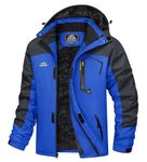 MAGCOMSEN Snowboard Jacket Men Mountain Jackets Fleece Climbing Snow Ski Jacket Winter Snowboarding Windproof Softshell Skiing Jacket Waterproof Hoodie Blue