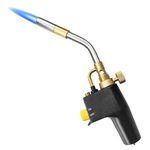 Soiiw Propane Torch Head High Intensity Torch Head Trigger Start Gas Torch Map Gas Torch Kit for Propane,Map and Mapp Gas,Mapp Gas Torch,Soldering Torch Kit (Gas Tank Not Included)