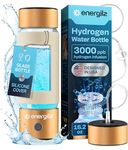 Energilz Hydrogen Water Bottle | Large 16.2 oz (480 ml) Hydrogen Water Bottle Generator 3000 ppb | Hydrogenator Machine | SPE/PEM Hydrogenated Ionizer Generator(Golden w/Beige)