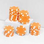 JIESITE 11.5 Gram Poker Chips ABS Monte Carlo Poker Chips Casino Grade Poker Chip for Texas Hold'em, Blackjack,Card Night Poker Games-Pack of 50 (Orange)