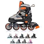 Inline Skates Children's Kids Inliners Roller Skates Roller Blades ABEC 7 Carbon Children's Inline Skates Adjustable Shoe Size (Orange, M 34-37)