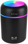 LtYioe Humidifier Portable Mini Humidifiers for Bedroom, Personal Desktop Cool Mist Air Humidifier with Colorful Night Light, 2 Mist Modes & Auto Shut-Off, Super Quiet for Car Office Home (Black)