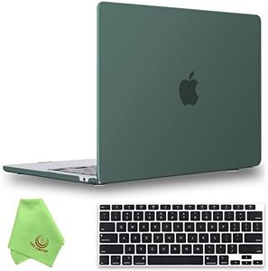 UESWILL Compatible with 2023 2024 MacBook Air 15 inch M2 M3 Case Model A2941 A3114, with 15.3" Liquid Retina Display, Matte Hard Shell Case + Keyboard Cover + Microfiber Cloth, Midnight Green