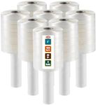 8 Pack Industrial Strength Mini Hand Stretch Wrap 5" 1000 Ft. Roll 80 Gauge Thick, Shrink Wrap Roll for Moving Supplies, Furniture, Pallets, Plastic Wrap for Packing, Heavy Duty Stretch Film