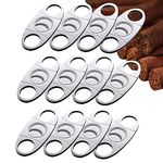 Cigar Cutter Guillotine, Stainless Steel Smooth Cigar Clippers Double Cut Blade, 12 Pack Silver Exquisite Cigar Scissors Accessories