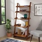 VM DECOR Foldable Plant Shelf,Plant Stand,Indoor Flower Pot Holder,Flower Pot Ladder,Folding A Frame Display Shelf,Patio Rustic Wood Stand with Shelves,5 Tier Stand Outdoor,Free Standing(Brown)