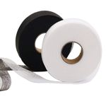 2 Rolls 140 Yards Hem Tape(Black 2.5cm /1 Inch, White 1cm / 0.4Inch in Width), No Sew Web Hemming Tape Iron-On Fabric Fusing Tape for Hemming Broken Pants Clothes Jeans Trouser Skirt Dress