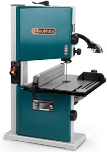 LeuMuas 3 Amp 9-Inch Benchtop Band Saw, 2-Speed（1700/2500FPM）with 360° Work Light, Miter Gauge & Rip fence, Steel Base for Woodworking