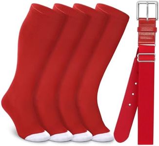 XZQTIVE 2 Pairs of Baseball Socks and 1 Belt Combo Set Adjustable Softball Socks and Belt for Youth Adult