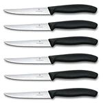 Victorinox Steak knife-Set Swiss Classic 6 pieces in black, Stainless Steel, 30 x 5 x 5 cm