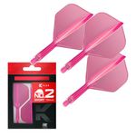 Target Darts K Flex Integrated Dart Flight and Shaft, No.2 Pink (Short) | Pack of 3 K-Flex - No 2, Kflex Precision Moulded 2-in-1 Dart Flights and Dart Stem | Professional Dart Accessories