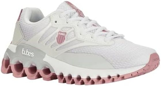 K-Swiss Women's Tubes Sport Training Shoe, White/Dawn Blue/Foxglove, 7.5 M
