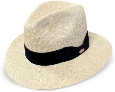Panama Jack Premium Safari Straw Hat - Handwoven, Lightweight & Breathable, 2 5/8" Brim (Large) Beige