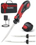 VLOXO Cordless Electric Fillet Knife for Fishing with Ti-Nitride S.S. Coated Non-Stick Reciprocating Blades and Safety Lock for Outdoor, Home Kitchen & Gift Giving 2 Blades