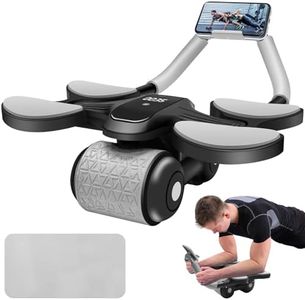 semai Ab Roller Wheel with Adjustable Elbow Support and Automatic Rebound, Upgraded Abdominal Exercise Wheel with LCD Display, Knee Mat & Timer, Core Trainer, Abdominal Wheel Roller for Home Workouts