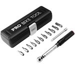 PRO BIKE TOOL 1/4 Torque Wrench Set - Maintenance Kit for Road and Mountain Bikes - Includes Allen and Torx Sockets - Torque Wrenches - Bicycle Torque Wrench - 2 to 20 Nm