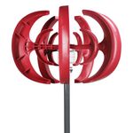 yulewiix 600W Wind Turbines Generator, 5 Blades 12V Vertical Axis Wind Turbines Generator Kit for Home Hybrids Streetlight Use, Electromagnetic Electricity Producer Equipment Red