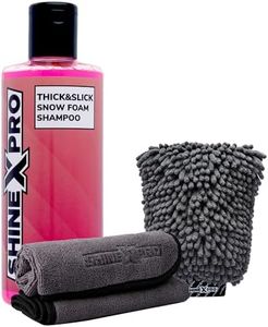 ShineXPro Foam Car Wash Shampoo With 2Pcs 400GSM Microfiber Cloth & Wash Mitt - Thick Foam With Shine Enhancing Formula