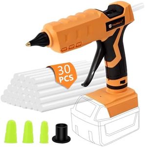 Mulwark Cordless Hot Glue Gun 100W for Milwaukee 18V Battery Handheld Wireless Power Glue Gun Full Size with 30pcs Glue Sticks for Wood, Glass, Home Repair, Arts & Crafts & DIY (battery not included)