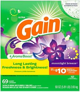 Gain Powder Laundry Detergent for Regular and HE Washers, Moonlight Breeze Scent, 93 ounces (Packaging May Vary)