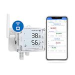 Ubibot GS1-AETH1RS Digital Thermometer Hygrometer with Alerts, WiFi Temperature Humidity Monitor, Remote Temperature Data Logger, (2.4GHz WiFi & RJ45 Ethernet Cable, no hub Required)