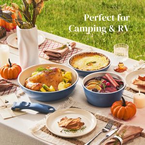 Redchef 16-Piece Ceramic Cookware Set – Blue Non-Stick Pots & Pans