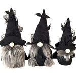 Halloween Plush Gnomes Decor, Swedish Nisse Scandinavian Plush Tomte Elf Dolls, Happy Halloween Faceless Doll Table Decor, Pumpkin Spider Bat Gnome Doll Gift Halloween Decor (Halloween A-3Pack)