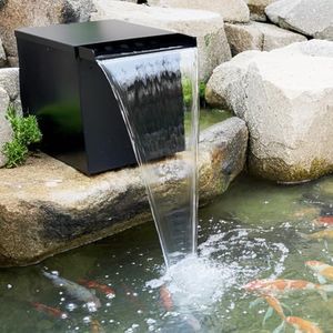 POPOSOAP 4500 Gal Pond Waterfall Filter System with 1200GPH Pump/UV Clarifier, 5-Stage Filtration, Stainless Steel Waterfall Spillway Shoreline Maintenance for Koi Ponds & Backyard ponds-P4XJ