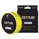 Goture Braid Fishing Line, Freshwater Saltwater Line, Braided Line,10LB, 547Yds, 0.1MM, Yellow