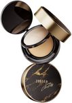 zeesea 2 in 1 Cushion Foundation,Makeup Double Layer Cushion BB Cream &Setting Powder for Oil Control,Tinted Moisturizer,Long-lasting, Natural, 0.32 + 0.18oz (9g + 5g)