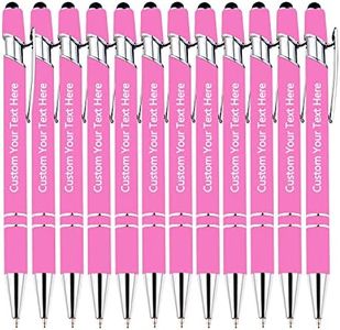 KOLOWKO Personalized 2-in-1 Ballpoint Pen & Stylus - Custom Text/Name/Message - Bulk Order Up to 1000 Pens for Business, Graduation, Anniversary