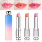 3 Pack Color Changing Lipstick Lip Balm,Magic Temperature Color Change Lip Tint Tinted Stain Gloss Balm,Long Lasting Nutritious Lip Balm Lips Moisturize Set for Women,Waterproof Korean Jelly Crystal Lip Stick