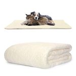 Snug Rug Luxury Pet Blankets - Fluffy Sherpa Fleece Blanket Soft and Warm Dogs and Cats – Washable Throw for Car Sofa Bed (Large 127 x 178cm, Cream)