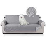 TAOCOCO Sofa Covers,Sofa Slipcovers 4 Seater,100% Waterproof Non Slip Cover for Kids/Dogs/Pets,Washable Sofa Protector with Elastic Strap(Grey,New Cloth), (Psc0)