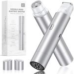 NIPOO Electric Razor for Women, IPX7 Waterproof Bikini Pubic Hair Trimmer, Flawless Legs Face Shaver, Silver Grey
