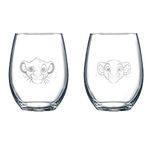 Lion King Collectible Wine Glasses - Simba & Nala 2-Pack