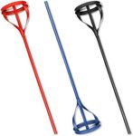 Therwen 3 Pieces Paint Stirrer for Drill for 1 to 5 Gallon Buckets Fits Standard Drills Easy to Clean Paint Mixer for Drill Cement Mixing Paddle for Drill Mortar Mud Grout (Red,Blue,Black)