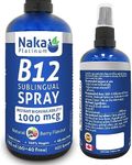 Naka Platinum B12 SUBLINGUAL SPRAY Instant Bioavailability 1000 mcg 625 sprays Berry Flavour - 100 ml BONUS Size (60+40)