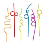 12 Pcs Crazy Straws, Silly Straws for Kids and Adults, Crazy Reusable Fun Straws in Assorted Colors, Great for Classroom Activities, Valentine’s Day Gift, Christmas Birthday Party Supplies Decoration