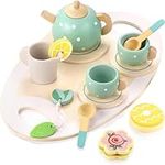 Wooden Tea Set for Little Girls,Woo