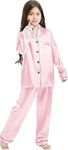 VC Fashion HUB Unisex Pink Kids Full Sleeve Satin Shirt Pyjama Sleepwear Night Suit for Boys and Girls - Pack of 1-(28-KND-FULL-PINK-5-6 Years)