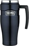 Thermos King Stainless Steel 16 Ounce Travel Mug with Handle, Midnight Blue, SK1000MBTRI4, 16 ounce