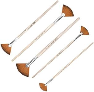 5 Pezzi Pennelli a Ventaglio, Pennello a Ventaglio in Nylon, Set di Pennelli, Pennelli per Dipingere per Pittura ad Olio, Pittura Acrilica, Pittura Acquerello